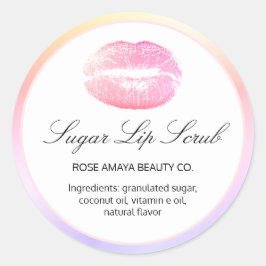 Sugar Lip Scrub Wellness-Center Beauty Product Lab Runder Aufkleber