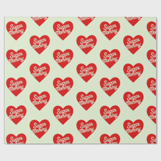Sugar Mommy Lustige Rosa Herzen Typografie Geschenkpapier