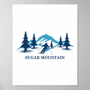 Sugar Mountain North Carolina Skigebiet Skifahren Poster