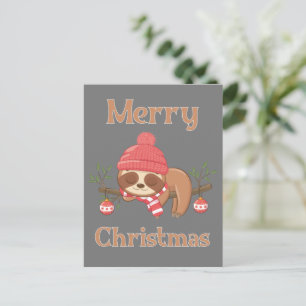 Sugar Niedlich Sloth Christmas Postkarte