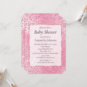 Sugar Pink Glitzer Leopard Print Einladung