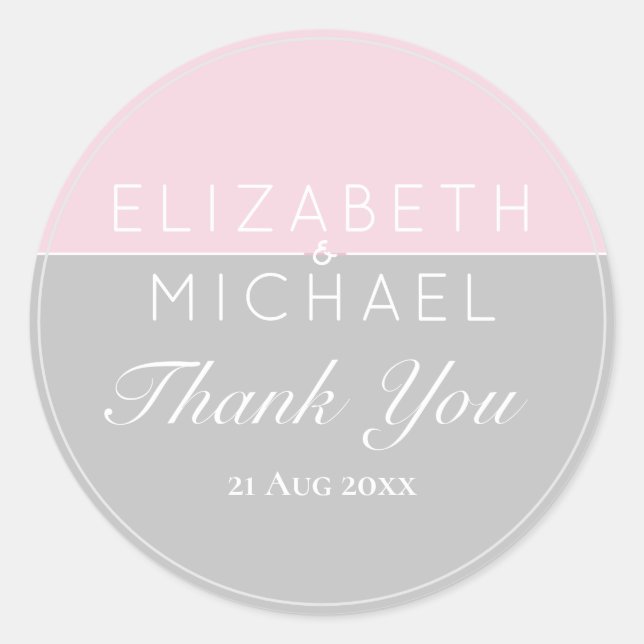 Sugar Pink Gray Vielen Dank für Ihr Interesse an S Runder Aufkleber (Vorderseite)