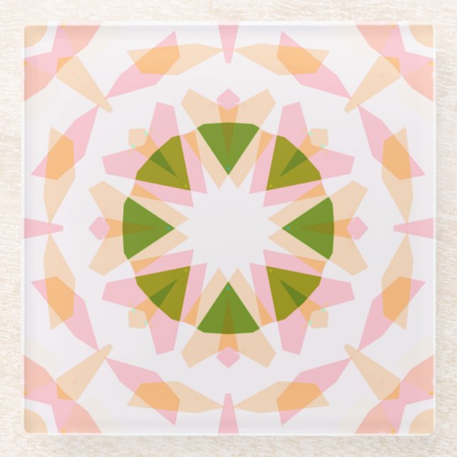 Sugar Pink Spring Green Star Dopamin Dekoration Ar Glasuntersetzer (Vorderseite)