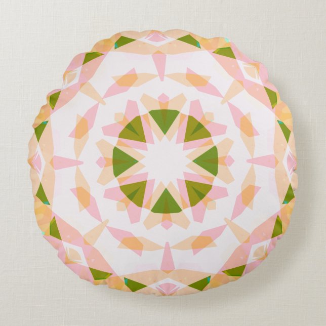 Sugar Pink Spring Green Star Dopamin Dekoration Ar Rundes Kissen (Vorderseite)