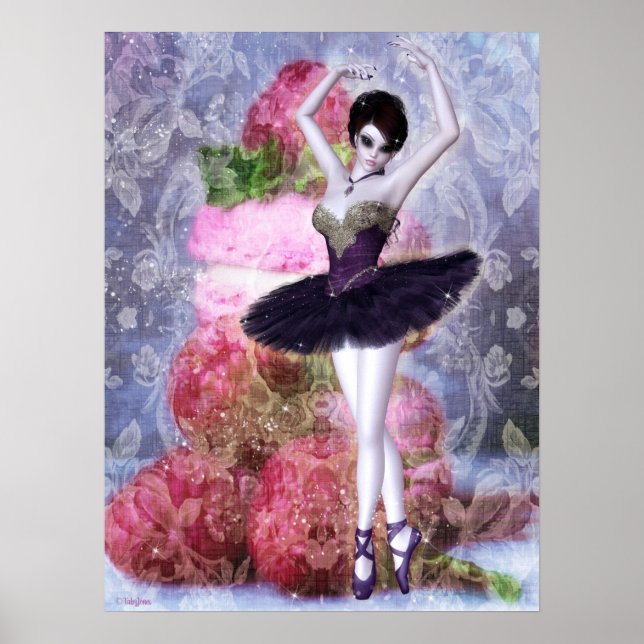 Sugar Plum Fairy Ballerina Fantasy Art Poster (Vorne)