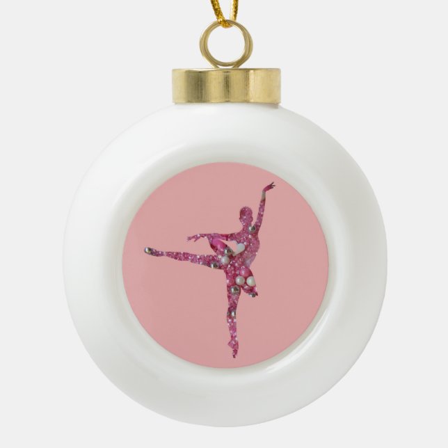 Sugar Plum Fairy Ballerina Keramik Kugel-Ornament (Vorderseite)