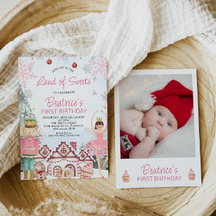 Sugar Plum Fairy Foto Gingerbread House Geburtstag Einladung