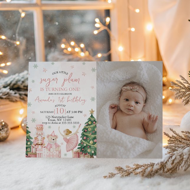 Sugar Plum Nutcracker Photo Invite Einladung (Von Creator hochgeladen)