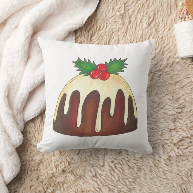 Sugar Plum Pudding British Christmas Holiday Kissen (Decke)