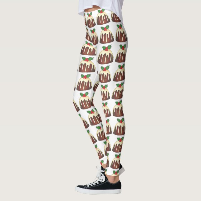 Sugar Plum Pudding Weihnachtsfeiertag Britisches E Leggings (Links)