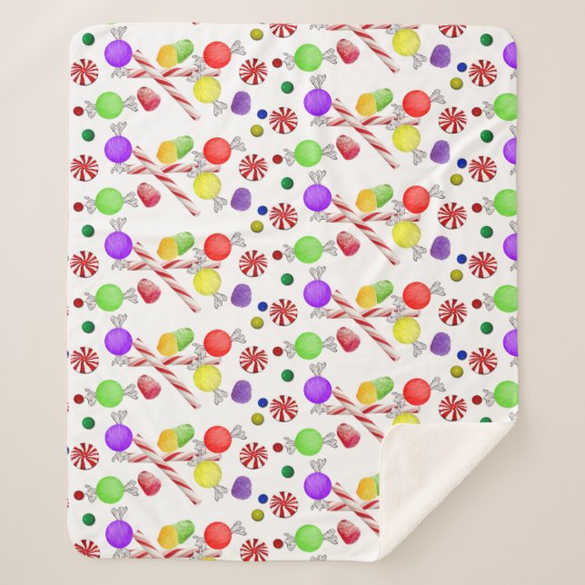 Sugar Plums Christmas Sherpa Blanket Sherpadecke (Vorderseite)