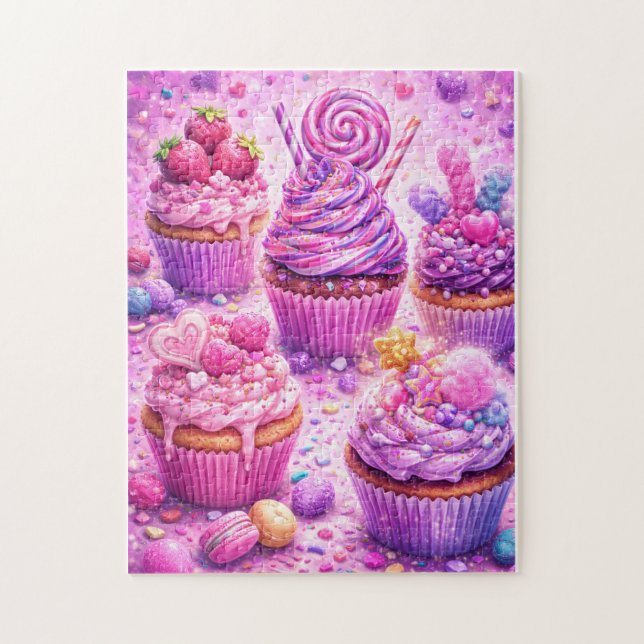 Sugar Rush Dreams: Candy Cupcake Delight Puzzle (Vertikal)