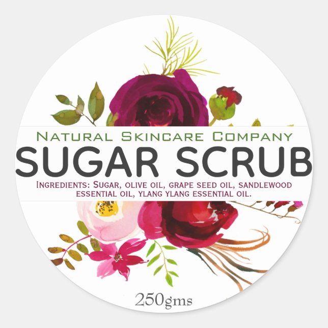 Sugar Scrub Runder Aufkleber (Vorderseite)