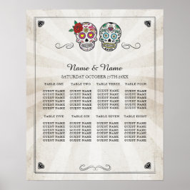 Sugar Sku Rose Table Plan Hochzeitplakat 8 Sitzplä Poster
