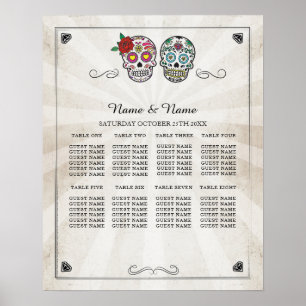 Sugar Sku Rose Table Plan Hochzeitplakat 8 Sitzplä Poster