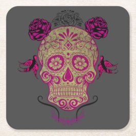 Sugar Skull 1.0 Rechteckiger Pappuntersetzer