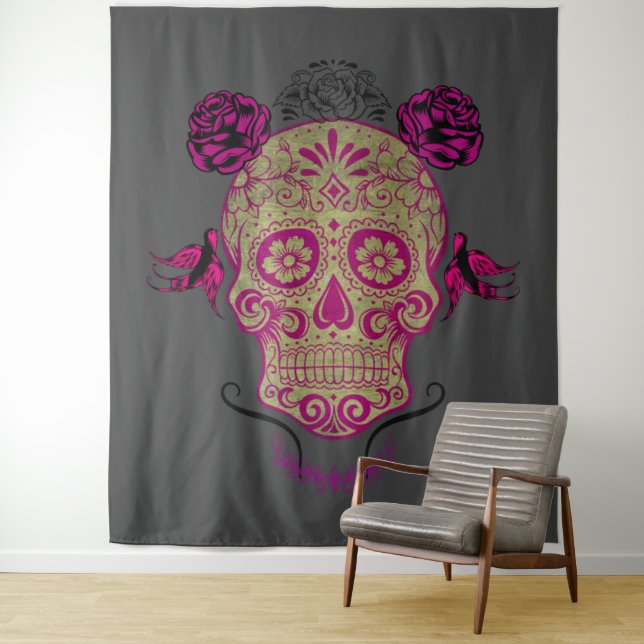 Sugar Skull 1.0 Wandteppich (Beispiel)
