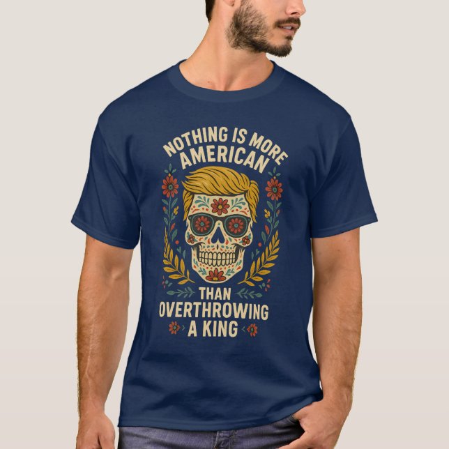 Sugar Skull Americana Sturz des King-Designs T-Shirt (Vorderseite)