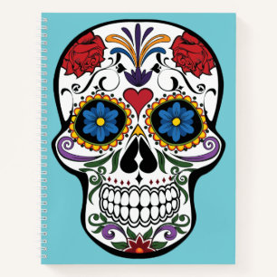 Sugar Skull Aquamarin-Day of the Dead Sketchbook Notizbuch