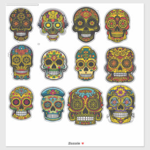 Sugar Skull Art 12 Piece Muertos Pack Aufkleber