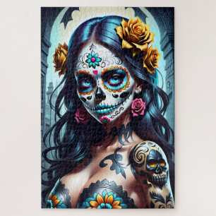 Sugar Skull Art - Blühende Schönheit Puzzle