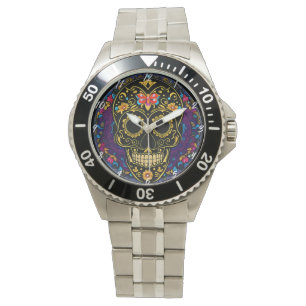 Sugar Skull Art - Dia de Los Muertos Armbanduhr