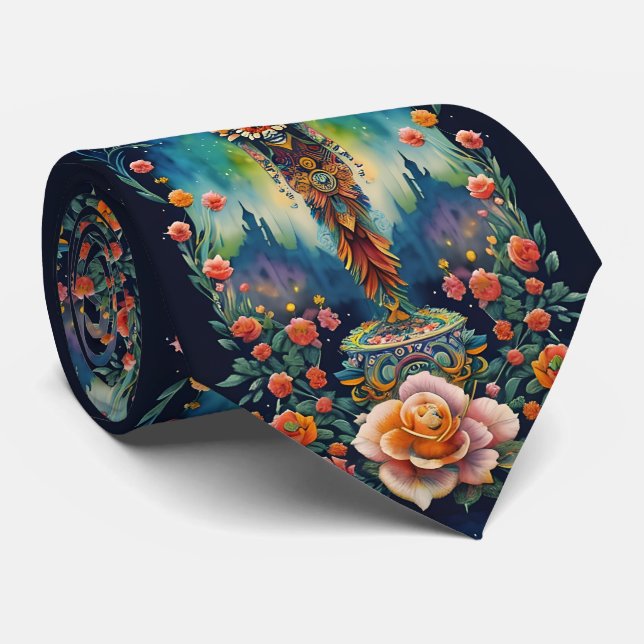 Sugar Skull Art - Dia de los Muertos Krawatte (Gerollt)