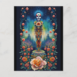 Sugar Skull Art - Dia de los Muertos Postkarte