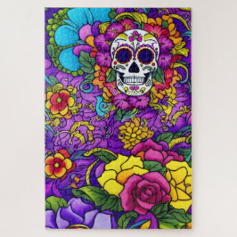 Sugar Skull Art - Día de los Muertos Puzzle