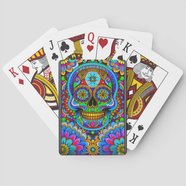 Sugar Skull Art - Ein Spektrum von Spirituosen Spielkarten (Rückseite)
