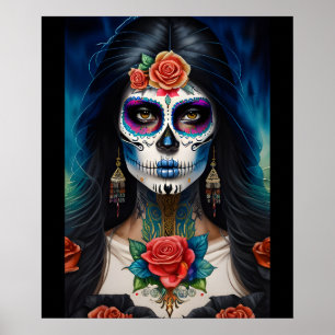 Sugar Skull Art - Embrace Dia de los Muertos Poster