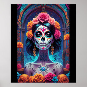 Sugar Skull Art - Embraise the Elegante Poster