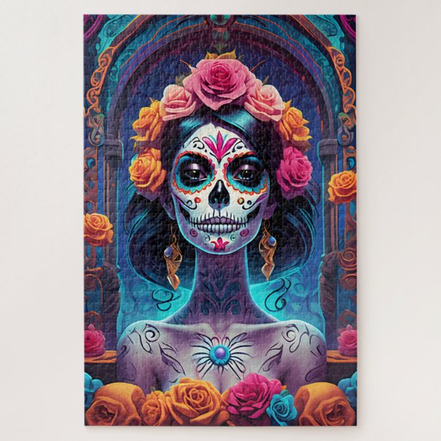 Sugar Skull Art - Embraise the Elegante Puzzle (Vertikal)