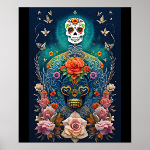 Sugar Skull Art - Farbenfrohe Kreationen Poster