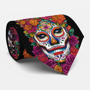 Sugar Skull Art - Farbenfrohe Traditionen Mexikos Krawatte