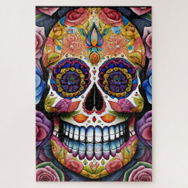 Sugar Skull Art - farbenfroher Tag des Toten Schäd Puzzle