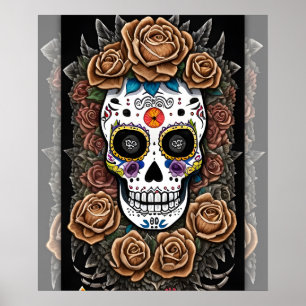 Sugar Skull Art - Feiern Sie mit lebhaften Farben Poster