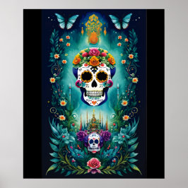 Sugar Skull Art - Inspiriert von mexikanischen Tra Poster