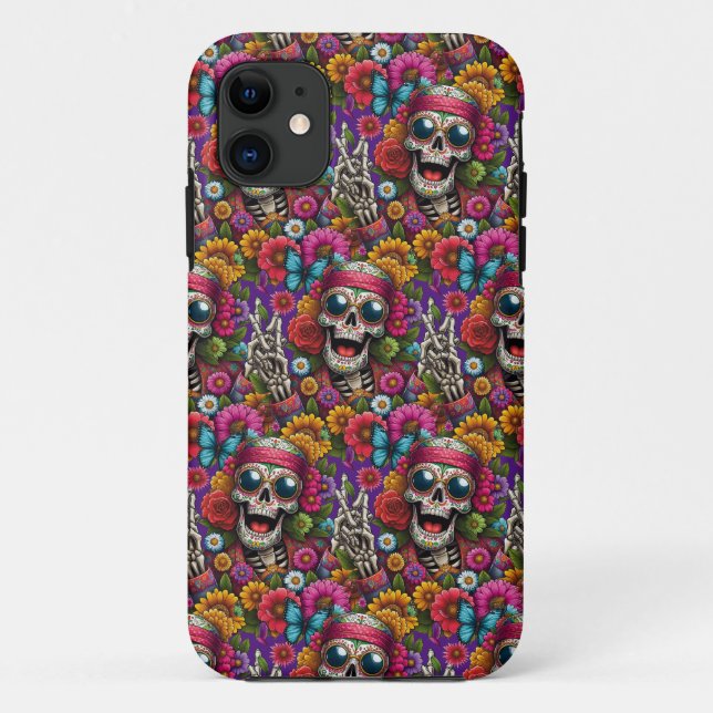 Sugar Skull Art - Künstliches Erinnerungszeichen f Case-Mate iPhone Hülle (Rückseite)