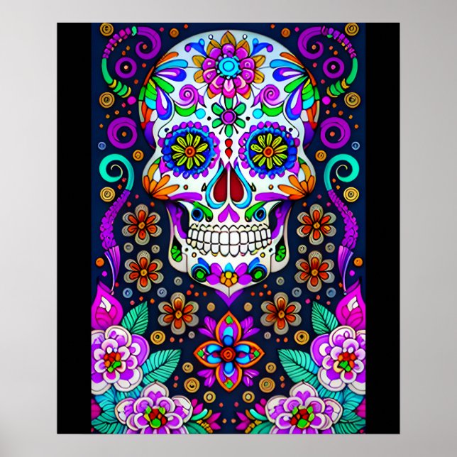 Sugar Skull Art - Leben im Tod Poster (Vorne)