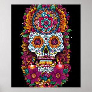 Sugar Skull Art - Lebhafte Traditionen Mexikos Poster