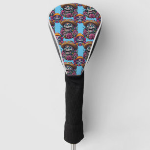 Sugar Skull Art - Lebhafter Tag der Toten (Himmel) Golf Headcover
