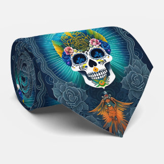 Sugar Skull Art - Lebhafter Tag der Toten Krawatte