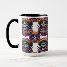 Sugar Skull Art - Lebhafter Tag der Toten (Weiß) Tasse
