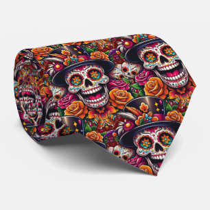 Sugar Skull Art - Marigold Sugar Skull Krawatte