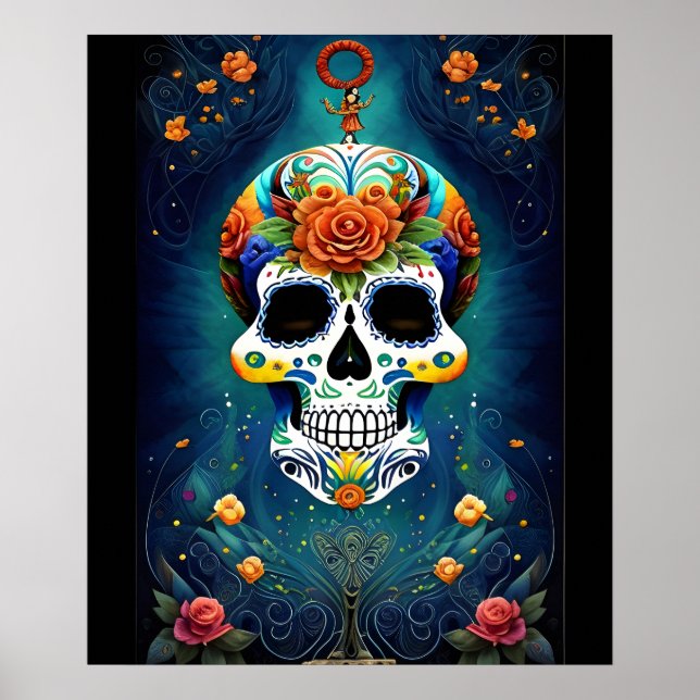 Sugar Skull Art - mexikanische Magie Poster (Vorne)