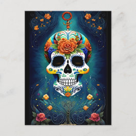 Sugar Skull Art - mexikanische Magie Postkarte