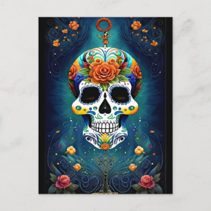Sugar Skull Art - mexikanische Magie Postkarte
