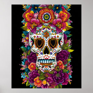 Sugar Skull Art - Mexikos Tag der Toten Poster