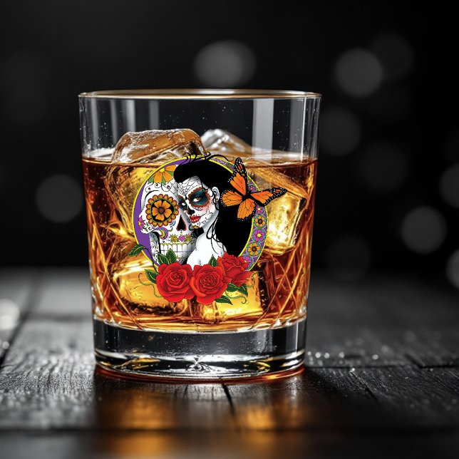 Sugar Skull Art Nouveau Whiskyglas (Von Creator hochgeladen)